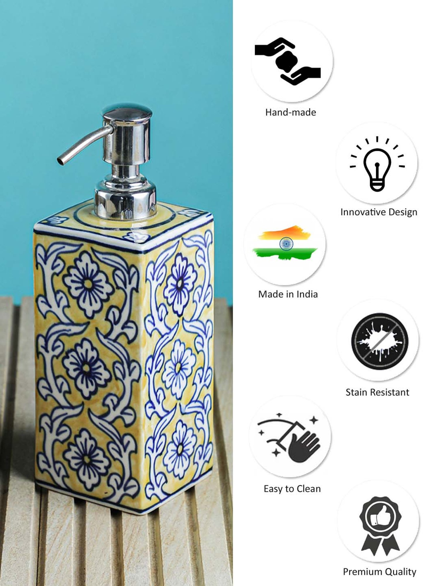 VarEesha Manohar Yellow & White Ceramic Bath Accessories - Set of 2