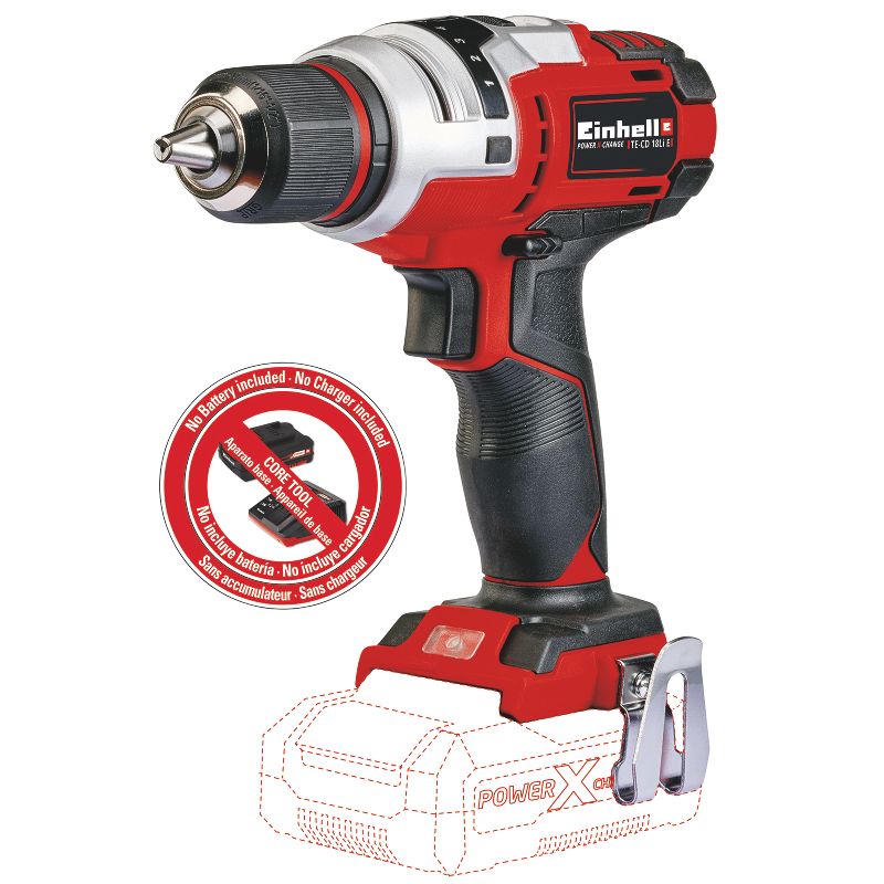 Einhell TE-CD Power X-Change 18-Volt Cordless 1400 RPM Brushed Motor, Variable Speed Drill/Driver, Tool Only (Battery and Charger Not Included)