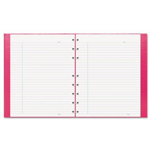 NotePro Notebook 7 1/4 x 9 1/4 White Paper Bright Pink Cover 75 Ruled Sheets