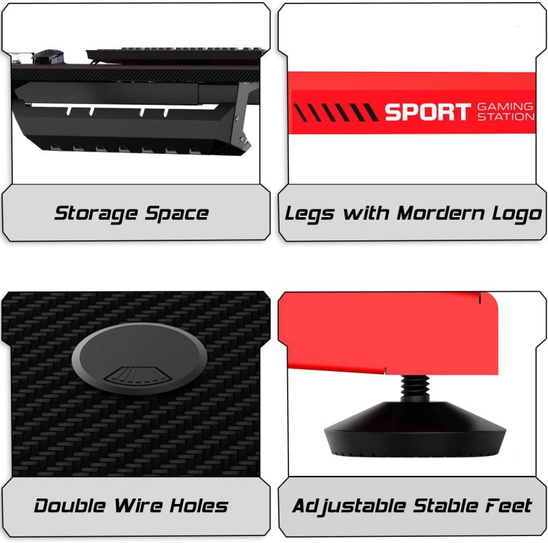 RESPAWN 3000 Gaming Computer Desk - Ergonomic Height Adjustable Gaming Desk, in Blue (RSP-3000-BLU)