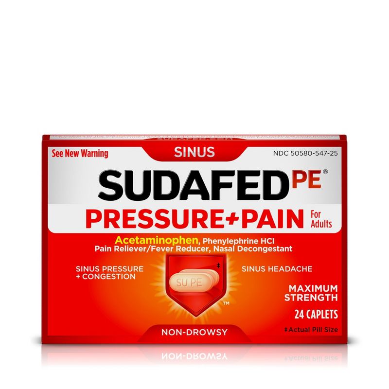 Sudafed PE Pressure + Pain Caplets - 24ct