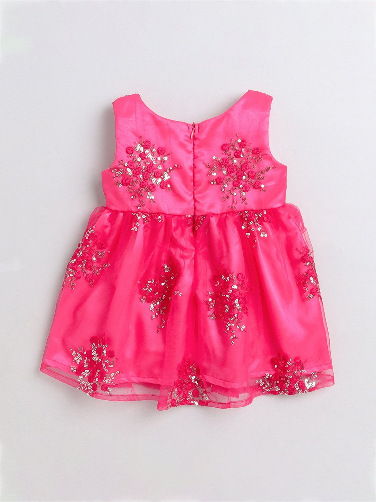 Many Frocks Kids Pink Embellished Dress