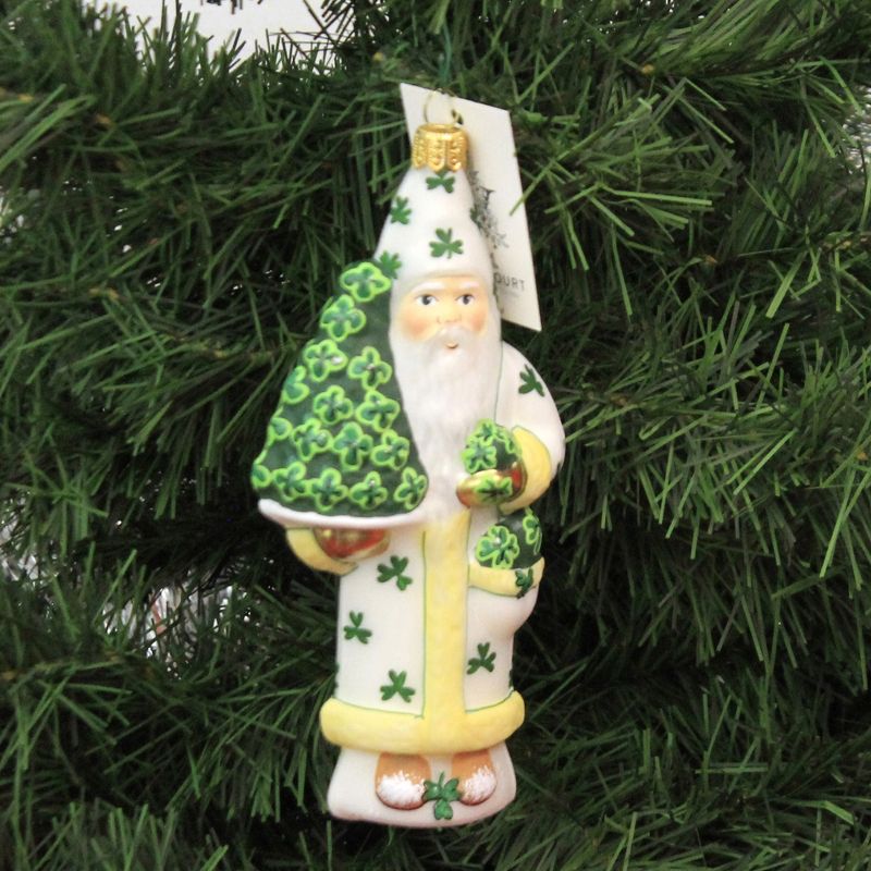 Vaillancourt 6.0" Santa With Shamrocks Ornament St Patricks Christmas  -  Tree Ornaments