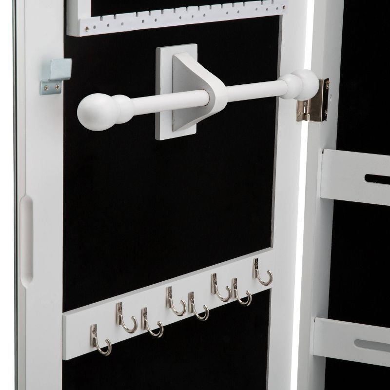 Ruby+Cash Mirrored Jewelry Armoire White