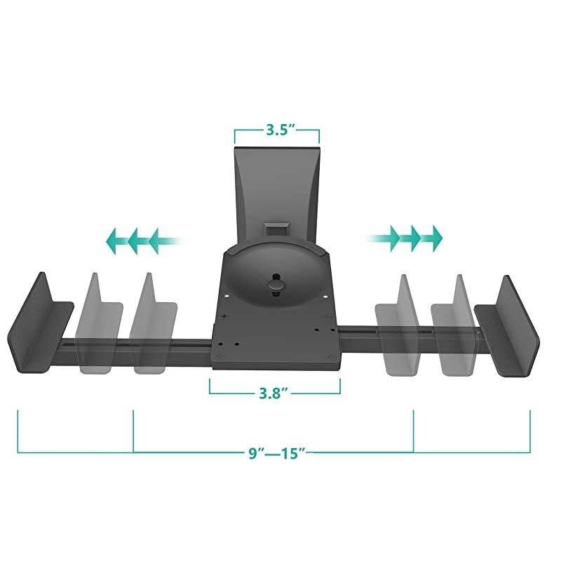 Dual Side Clamping Bookshelf Speaker Wall Mounting Bracket for Large Surrounding Sound Speakers Hold Up to 120 lbs SWM201XL Black