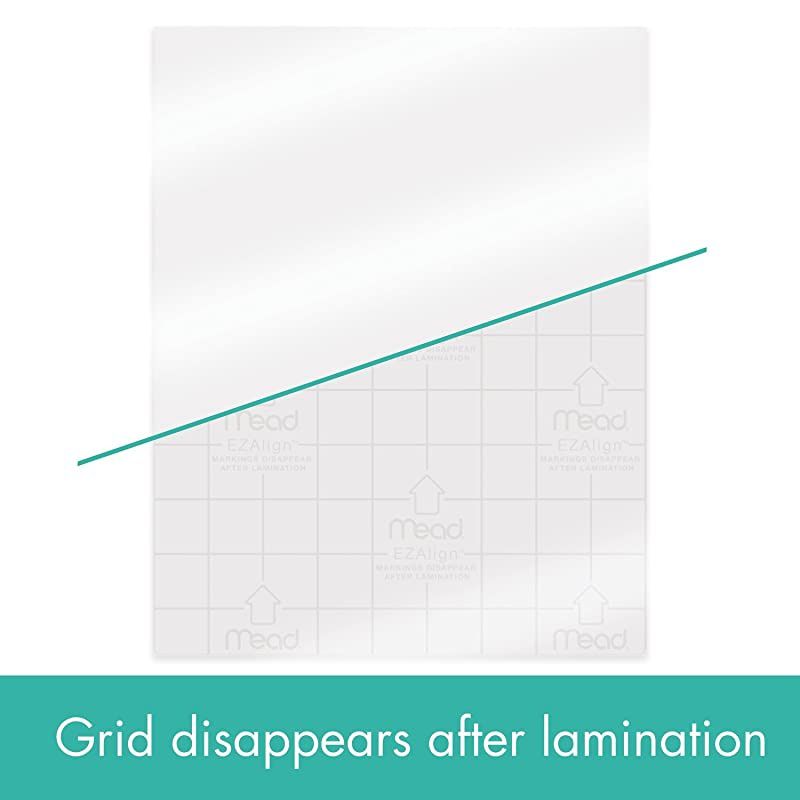 Thermal Laminating Sheets / Pouches, 3 Mil Letter Size with EZAlign Grid, 50 Pack (39028)