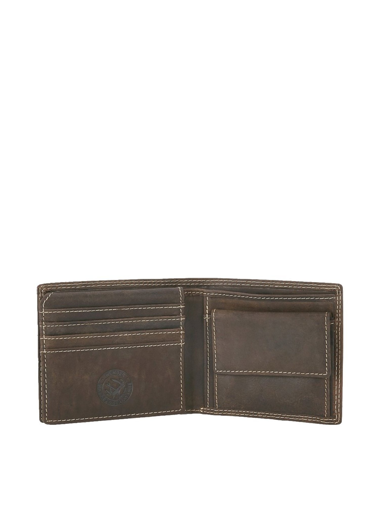 Wenger Hunter Brown Casual Leather Bi-Fold Wallet for Men