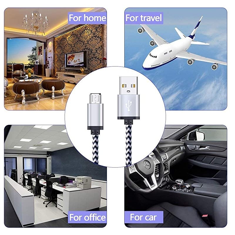 Android Charger Cable  5Pack 6ft Micro USB Cable Cord Braided Fast Charging Phone Charger for Samsung Galaxy J3 J7 S6 S7 Edge Tablet LG stylo 23 LG G3 G4 K30 K20 Plus Kindle Fire 7 8 10