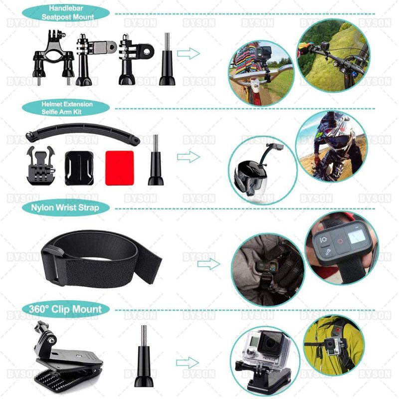 Ackmioxy 61 in 1 Action Camera Accessories Kit for GoPro Hero 9 8 7 6 5 4 Hero Session 5 Black Insta360 SJ4000 5000 6000 Xiaomi Yi DJI AKASO Campark Action Camera