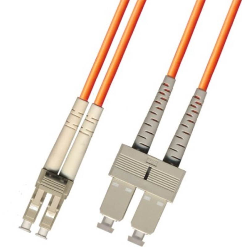 1M Multimode Duplex Fiber Optic Cable (62.5/125) - LC to SC