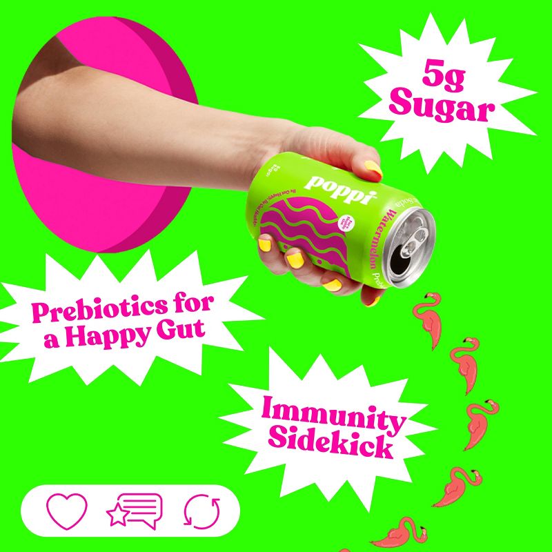 Poppi Watermelon Prebiotic Soda - 12 fl oz Can