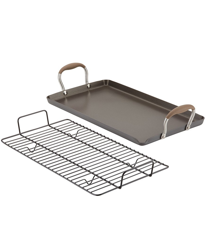 Anolon Advanced Home Hard Anodized Nonstick Bronze 10 In x 18 In Double Burner Griddle