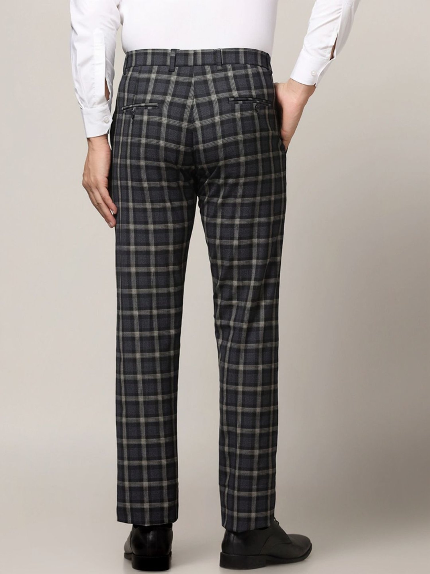 Arrow Navy Regular Fit Trousers