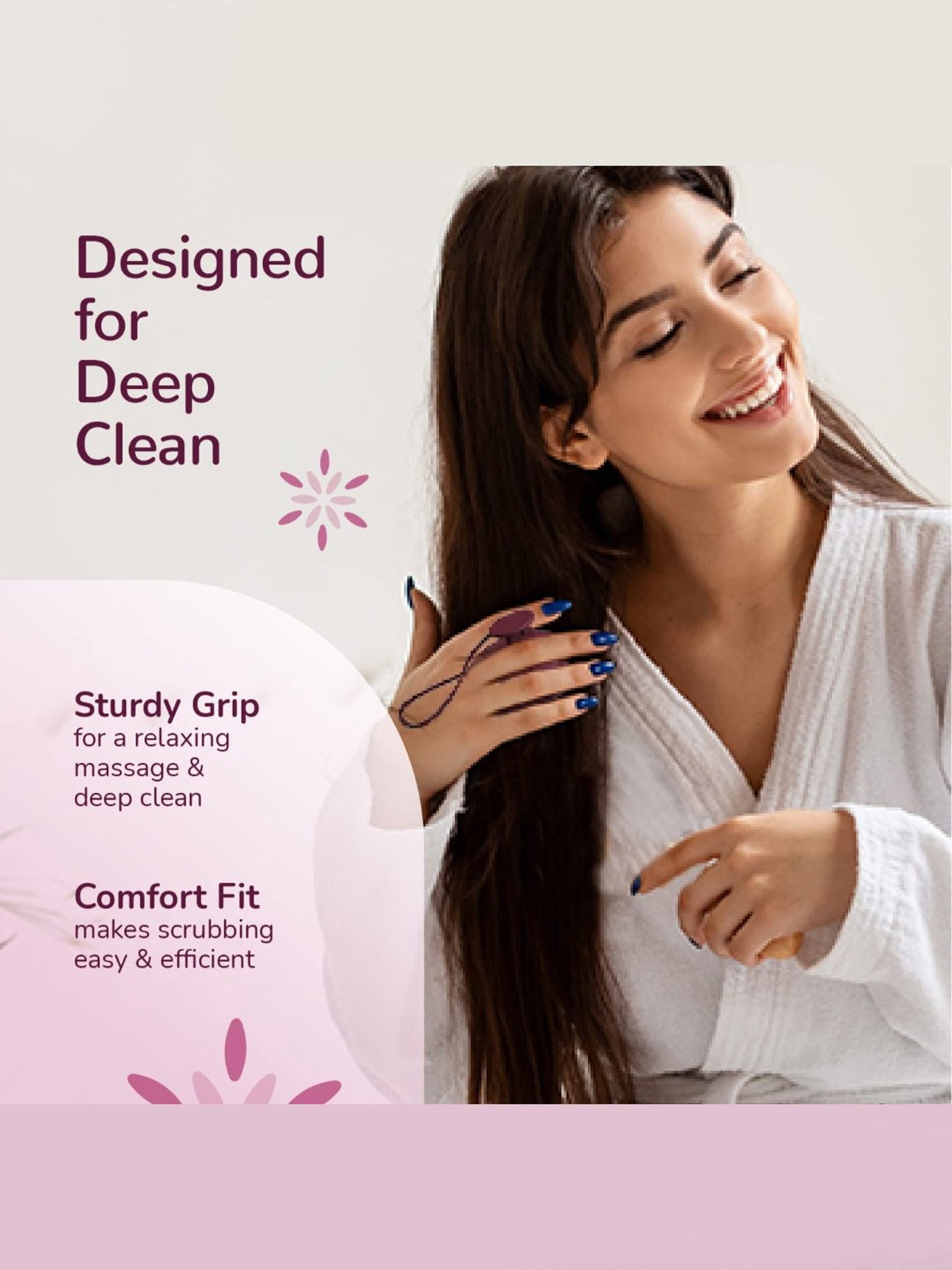 Caresmith Bloom Scalp Massager, All Silicone Body with Super Soft Bristles for Hair Growth (Purple)