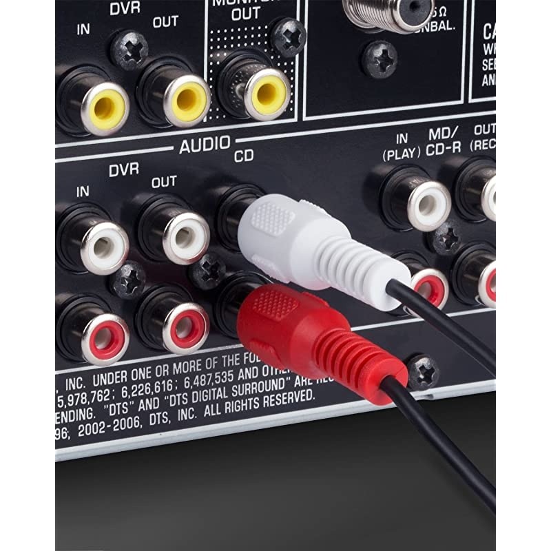 2-RCA Male to 2-RCA Male (6 FT),  Dual 2 RCA Cable, Stereo Audio 2RCA Cord Male to Male Connector