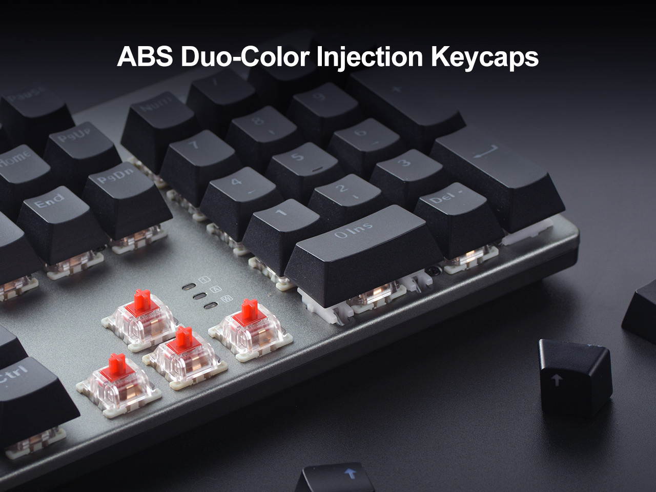 MAIBENBEN MECHREVO S1 Mechanical Gaming Keyboard 104 Keys Blue/Red/Black Switch Metal Panel Colorful Backlights Wired USB For PC Desktop Computer Laptop Notebook White/Grey Keycaps