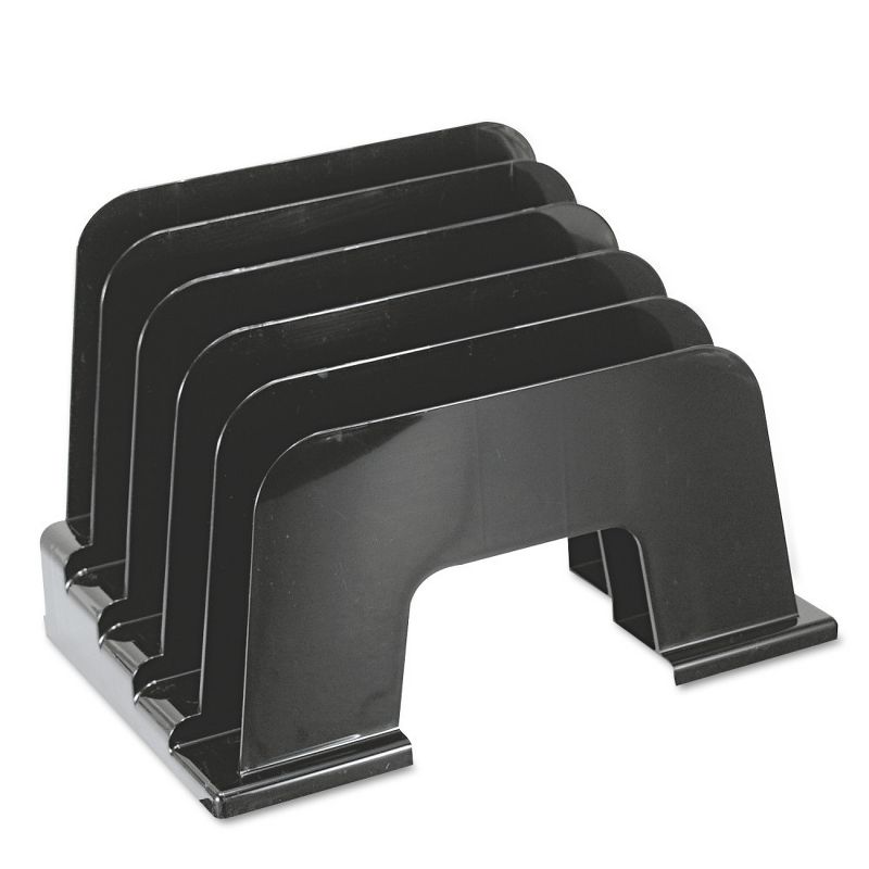Universal Large Incline Sorter, Five Sections, Plastic, 13 1/4 x 9 x 9, Black