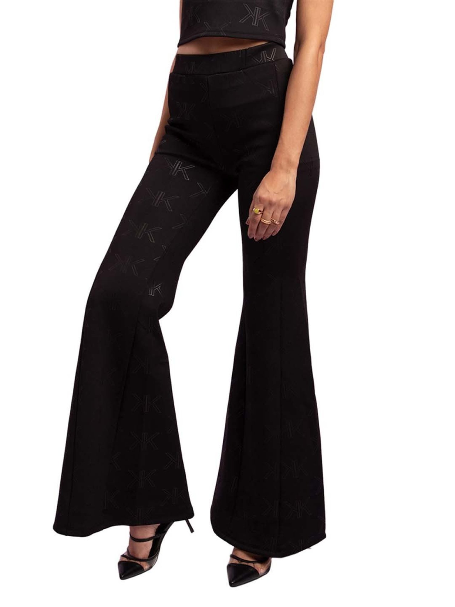 KENDALL + KYLIE Black High Rise Bootcut Pants
