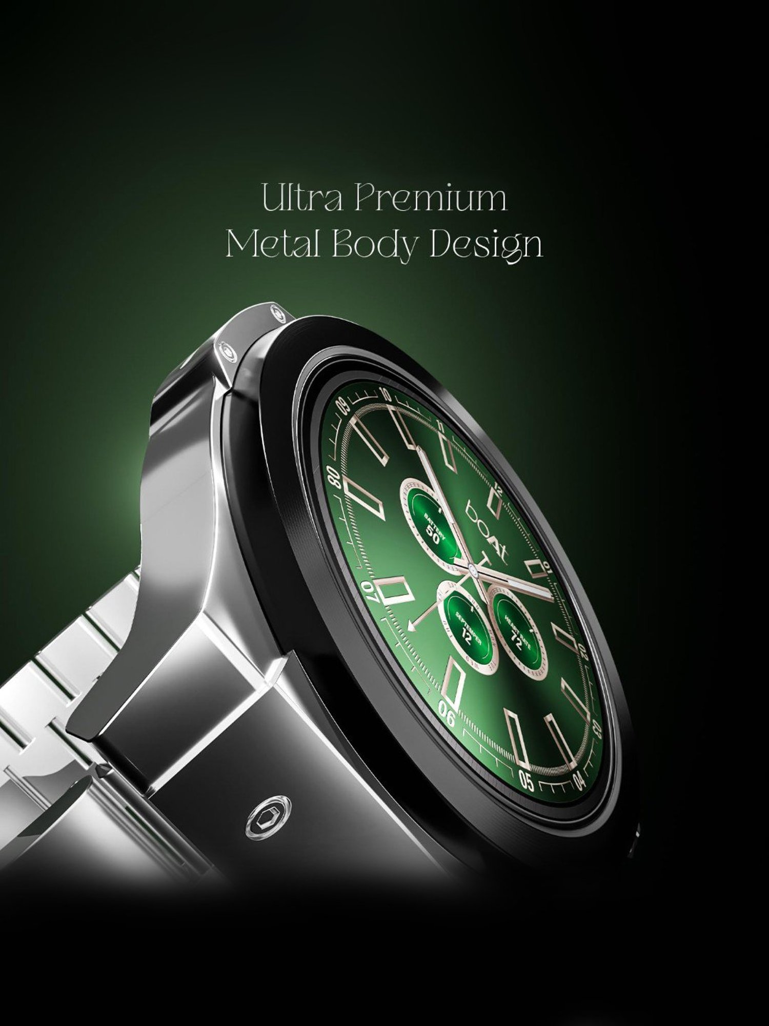 Boat Enigma X400 BT Calling Smartwatch with 1.45 inch AMOLED Display (Silver Chrome)