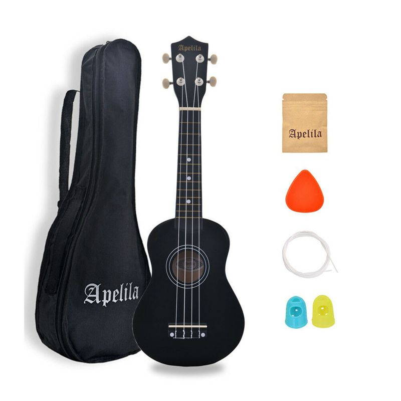 21" Soprano Ukulele Acoustic Guitar Hawaii Music Instrument Beginner Black