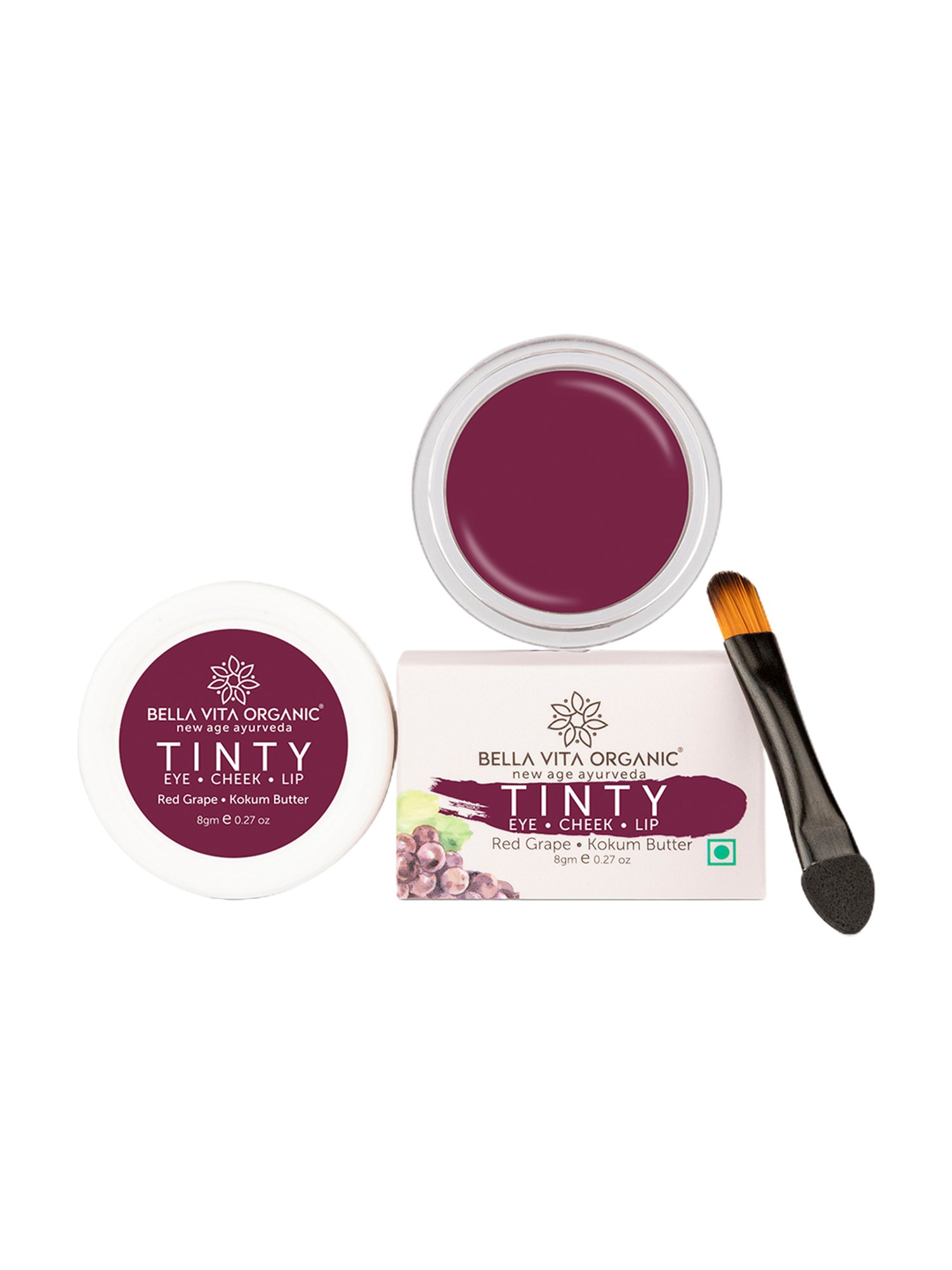 Bella Vita Organic Red Grape 3 in 1 Tinty for Moisturizing & Nourishing- 8 gm