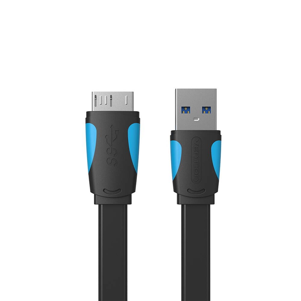 VENTION USB Type A Male to Micro B Cable Super Speed USB3.0 Cable for External Hard Drive Samsung S5 and Note3 2m/6.56ft Black