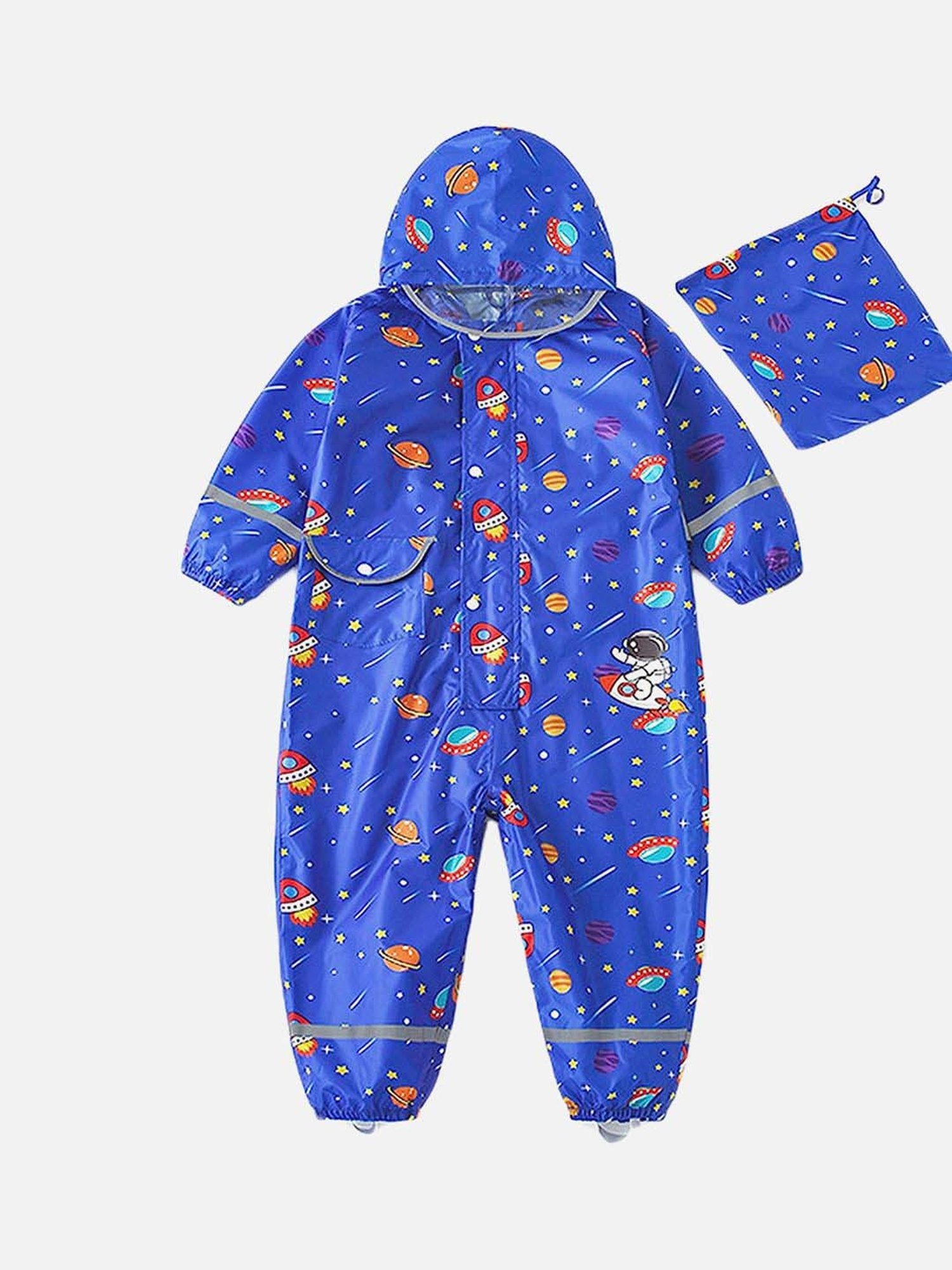 Little Surprise Box Kids Yellow Printed Full Sleeves Raincoat