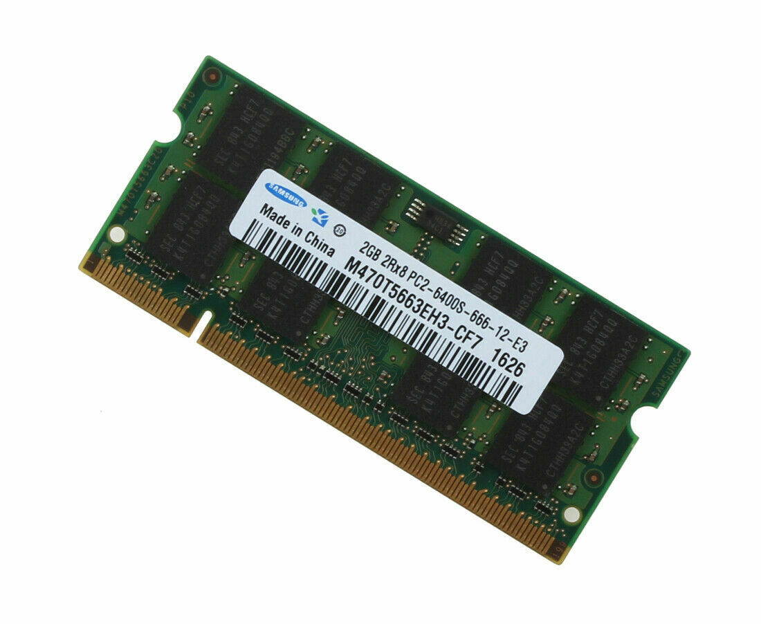 4GB 2x 2GB DDR2 PC2-6400S 800MHz 1.8V CL6 Laptop Memory SODIMM For Samsung M470T5663EH3-CF7