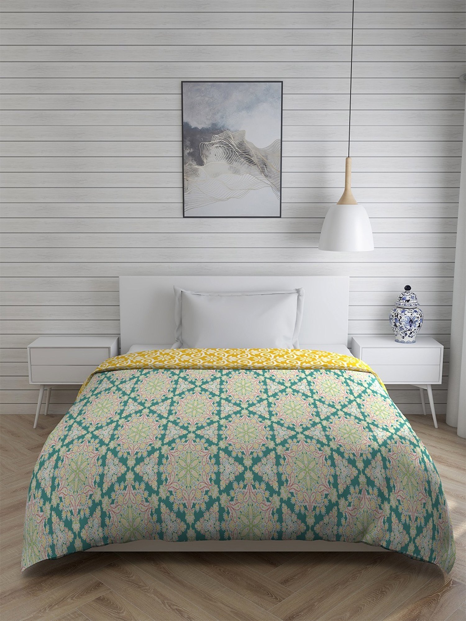 Layers Aura Printed Multicolor 190 TC Microfibre Single Dohar