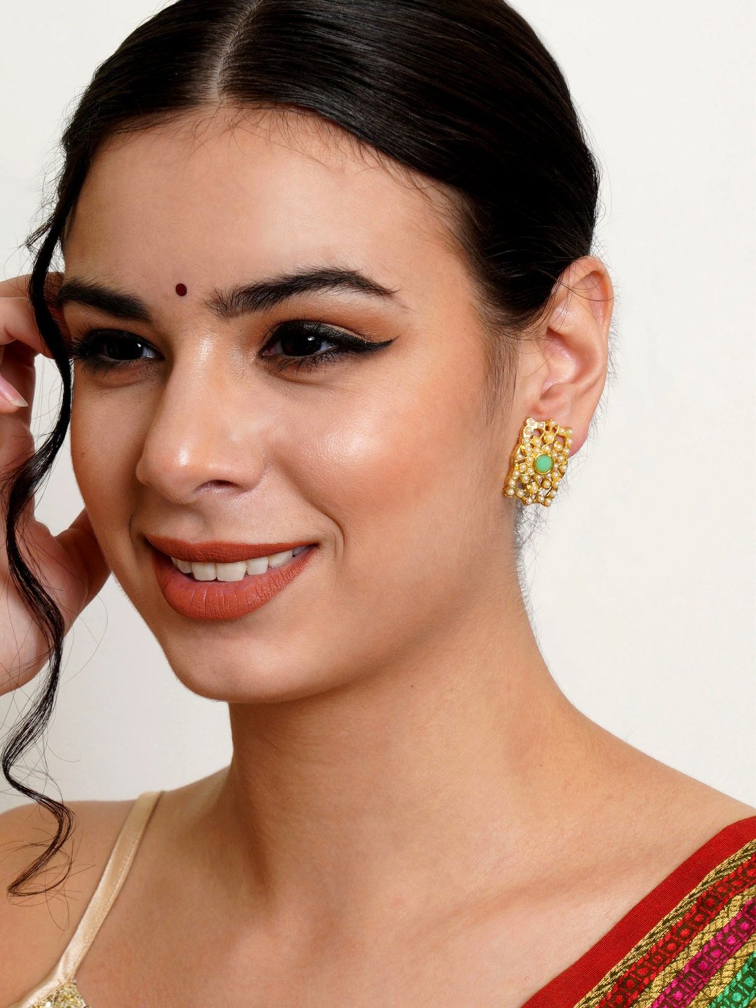 Karatcart Handcrafted Kundan Stud & Drop Earrings - Set of 4