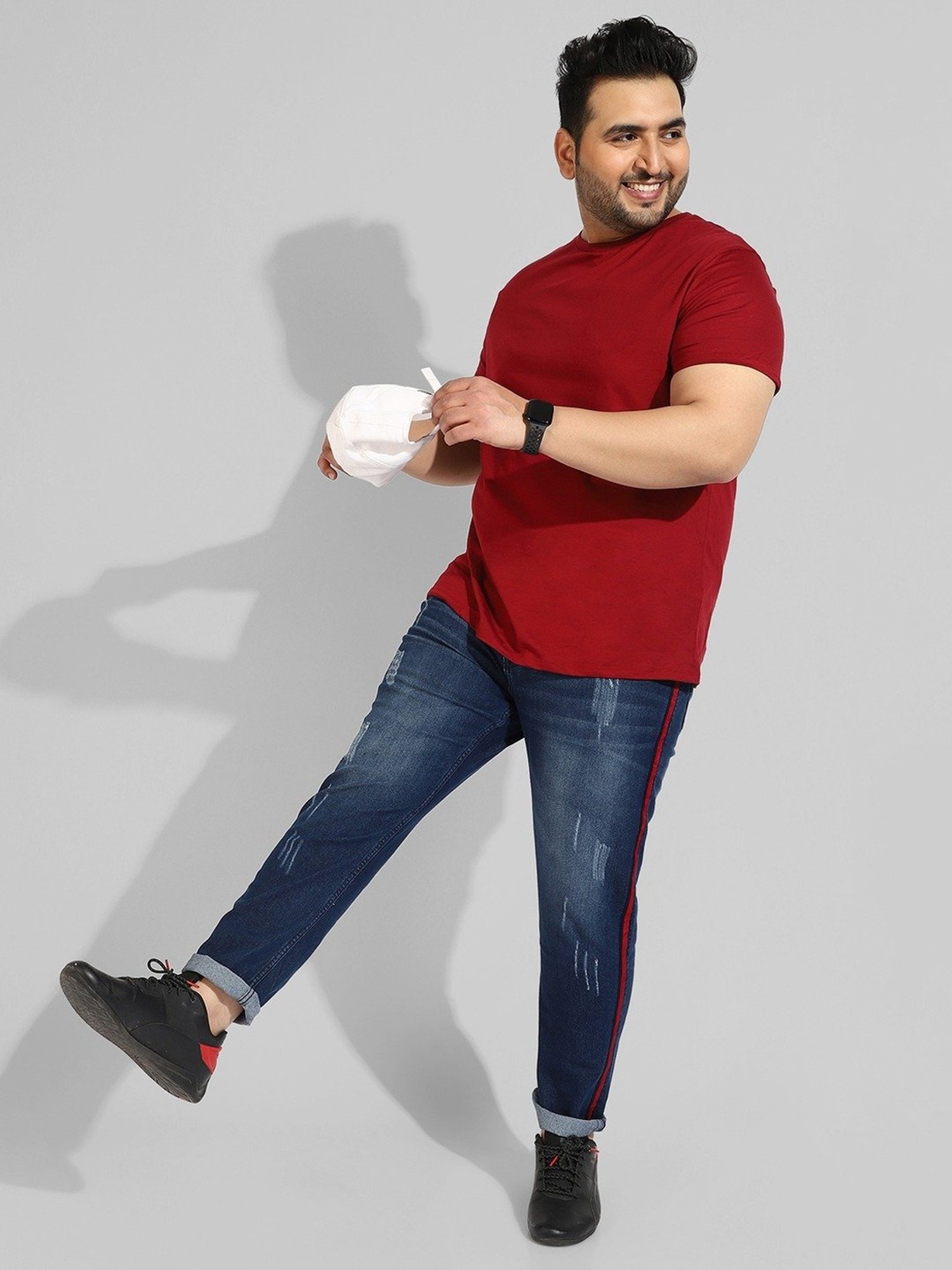 Instafab Plus Blue Regular fit Distressed Plus Size Distressed Jeans