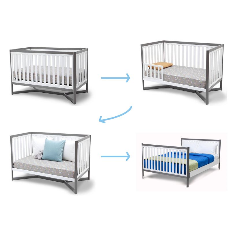 Delta Children Tribeca 4-in-1 Convertible Crib - White/Gray