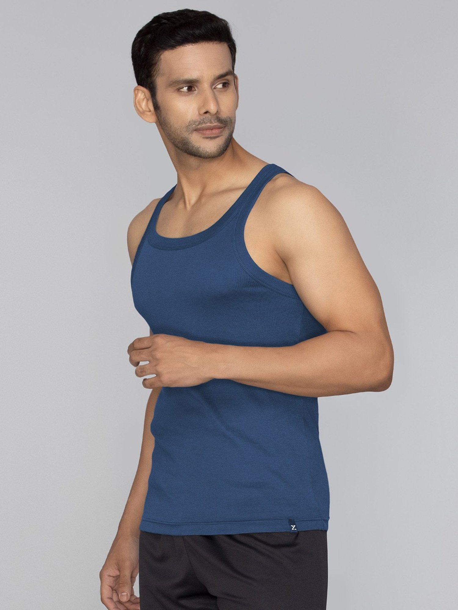 XYXX Dark Blue Square Neck Vest