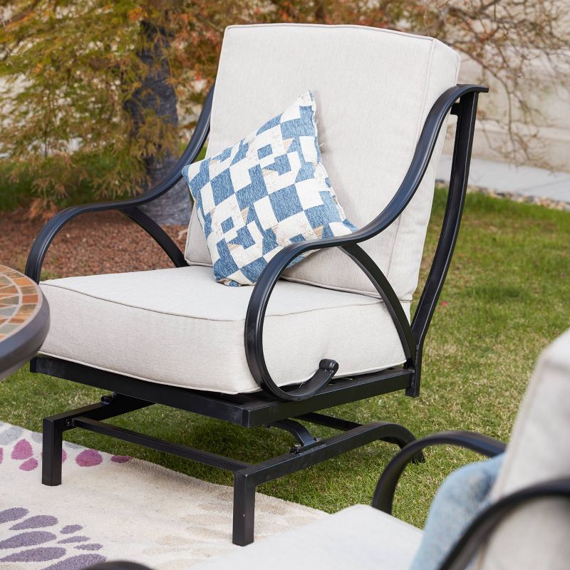 5pc Conversation Steel Patio Seating Sets Cream - Lokatse