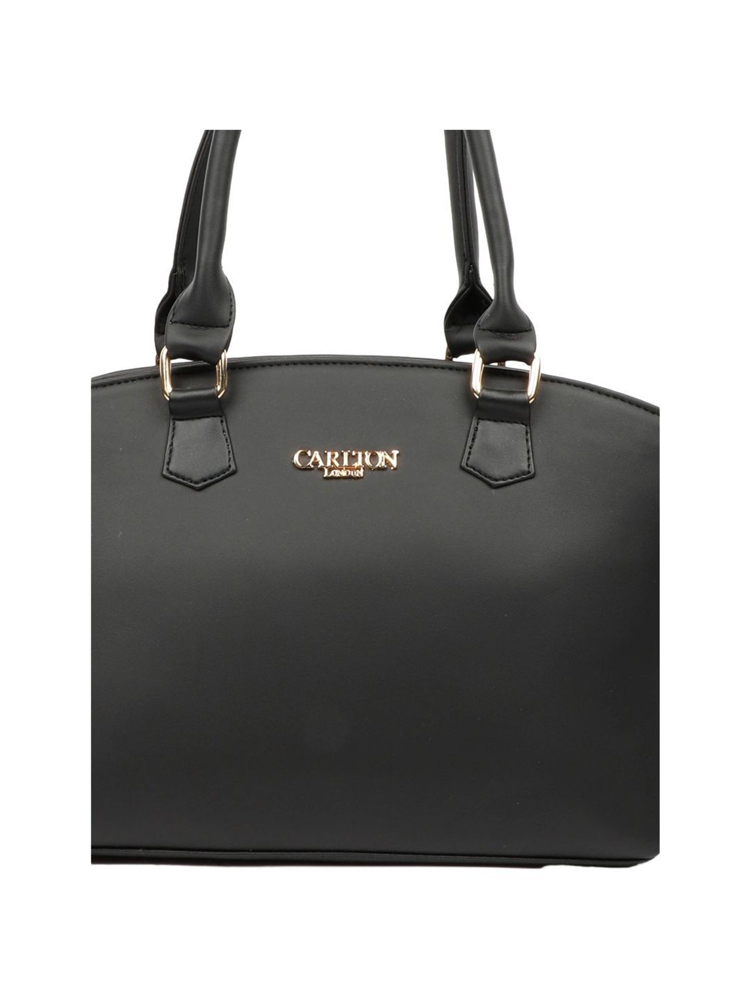 Carlton London Black Solid Medium Handbag