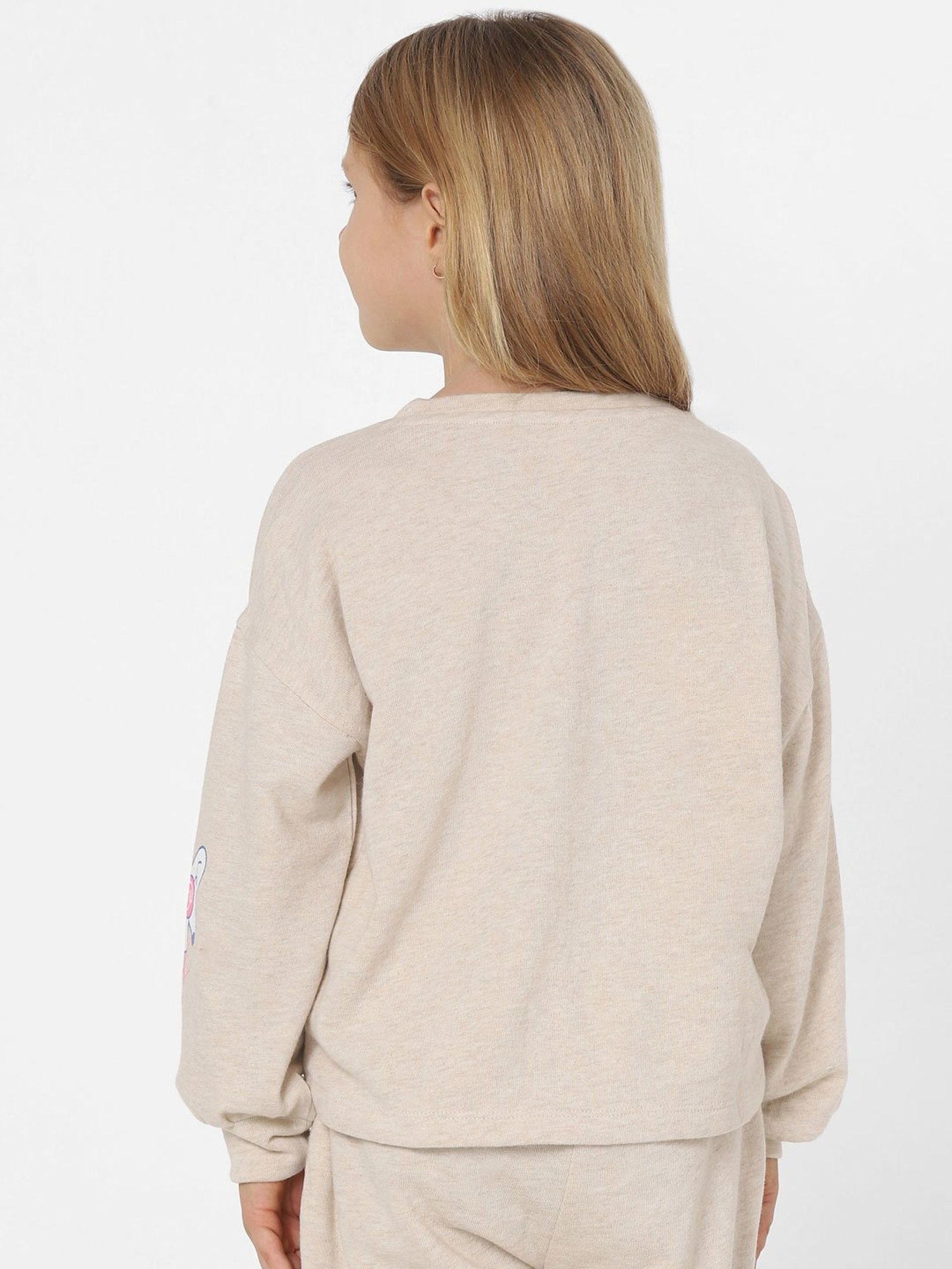 KIDS ONLY Beige Printed Full Sleeves Sweatshirt