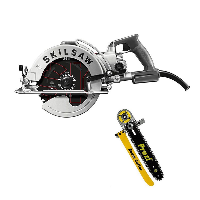 Skilsaw 8-1/4" 15 Amp Corded Aluminum Worm Drive SawPrazi & 12 Inch Beam Cutter