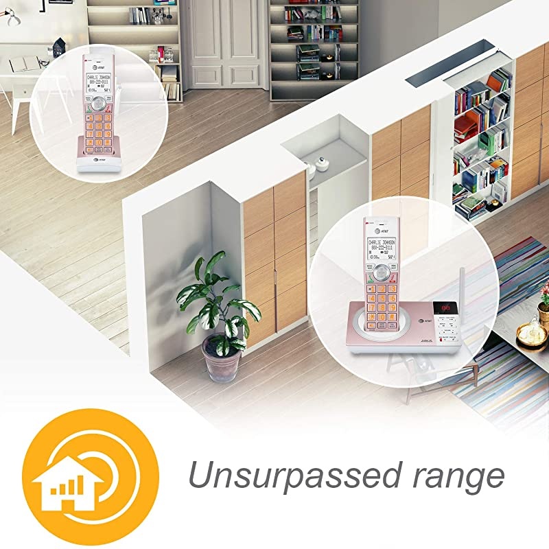 CL82557 5 Handset Answering System with Caller ID Announce, Rose Gold