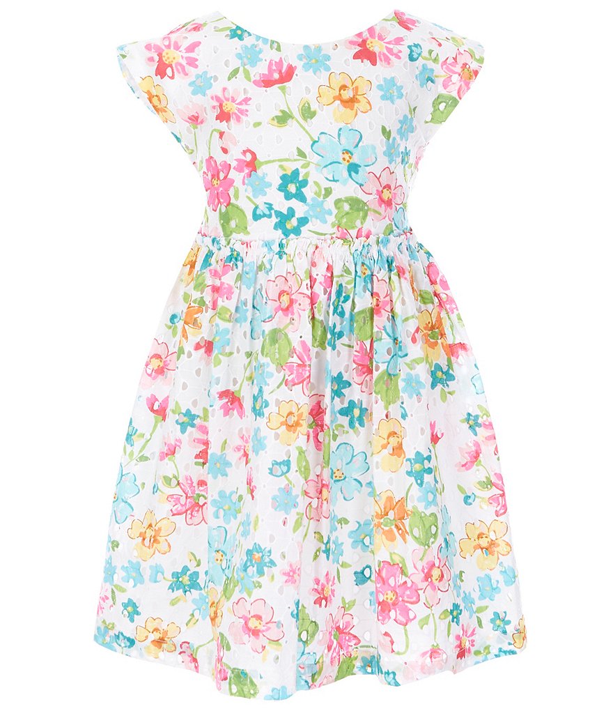 Bonnie Jean Little Girls 2T-6X Floral Eyelet Fit-And-Flare Dress