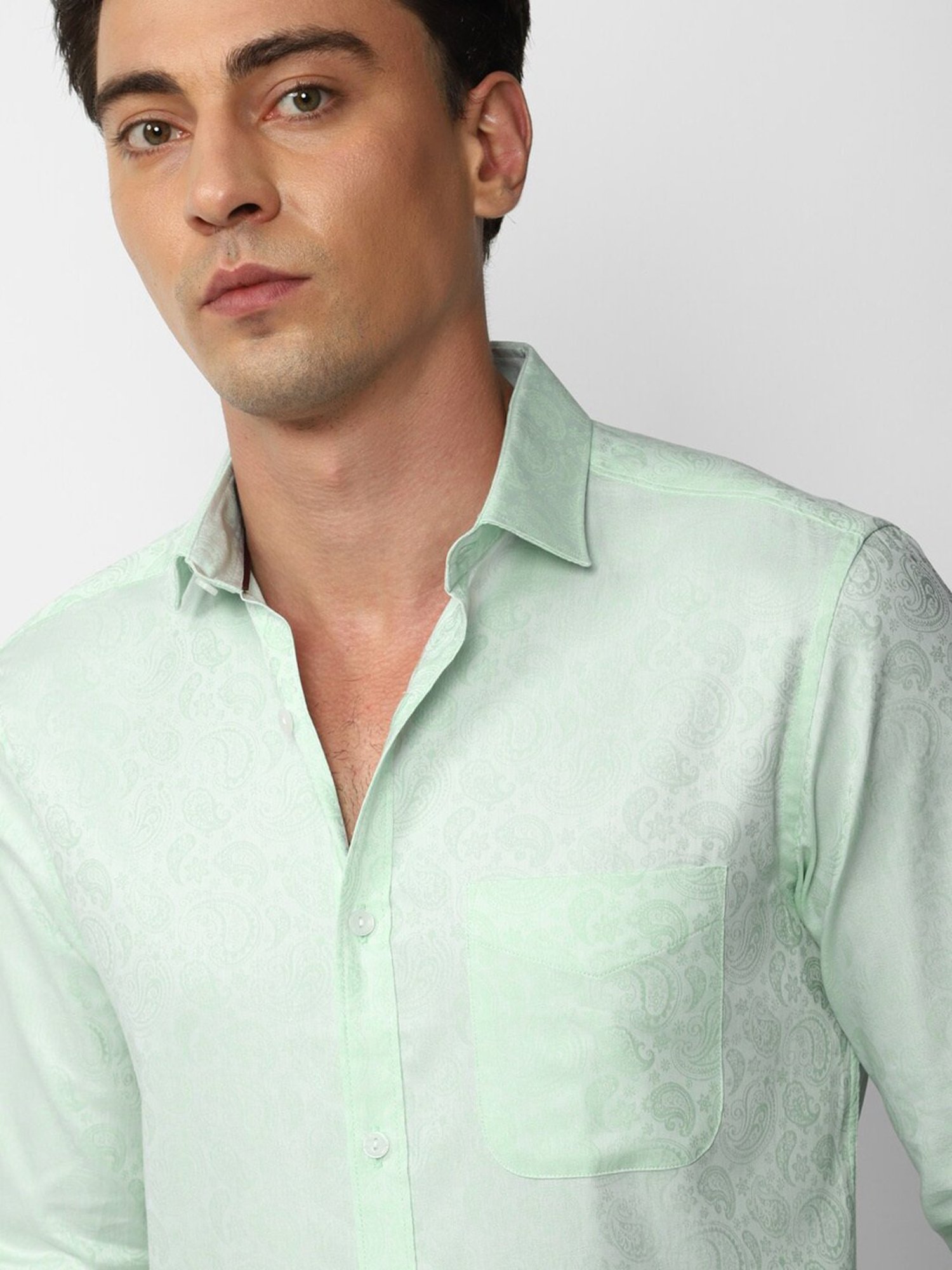 Arrow Sport Dark Green Cotton Slim Fit Shirt