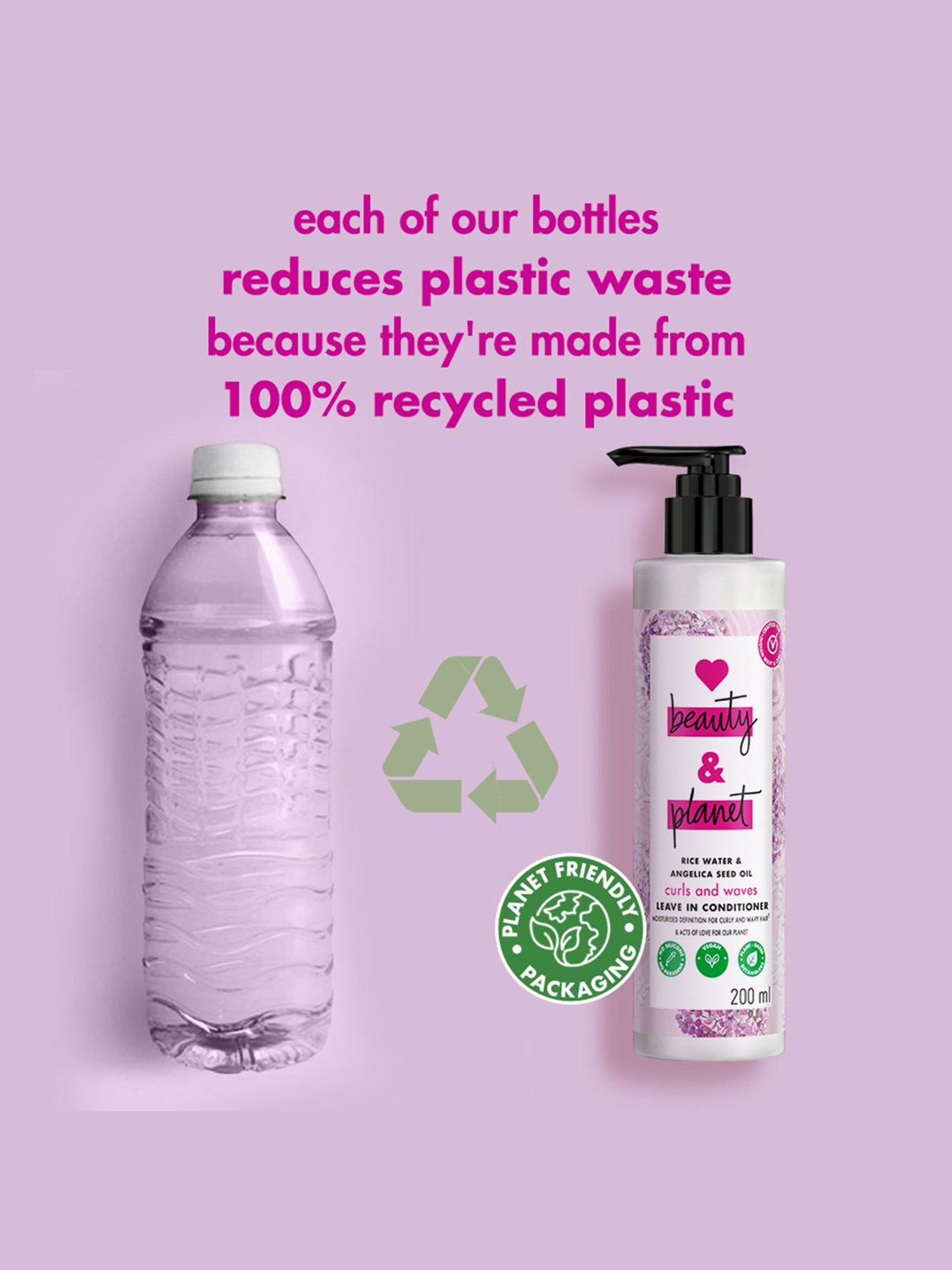 Love Beauty & Planet Rice Water & Angelica Seed Oil Curls and Waves Leave-In Conditioner - 200 ml