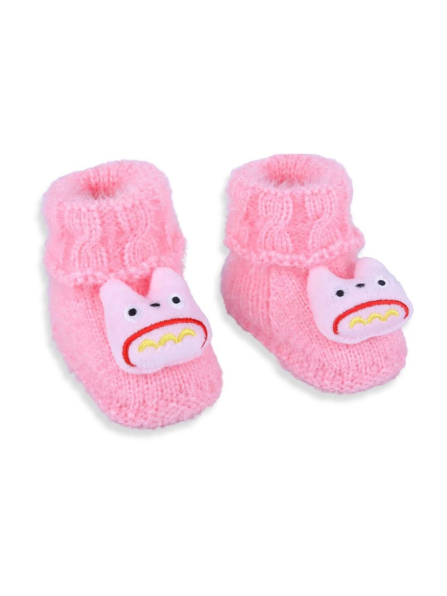 Baby Moo Kids Pink Cartoon Crochet Woollen 3D Socks