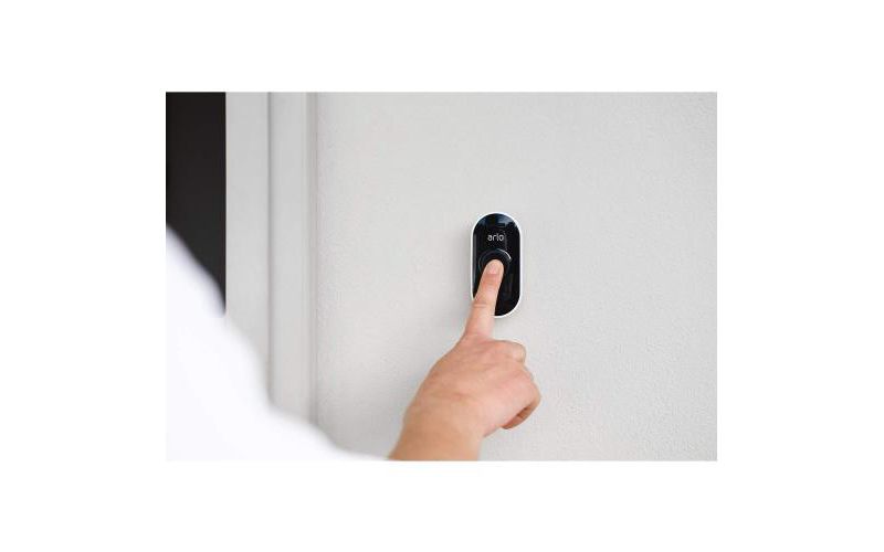 Arlo Audio Doorbell Black & White  -  Water Resistant - Remote Access w/ Mobile Device - Visitor messaging - Only compatible w/ iOS 10+ or Android 6+