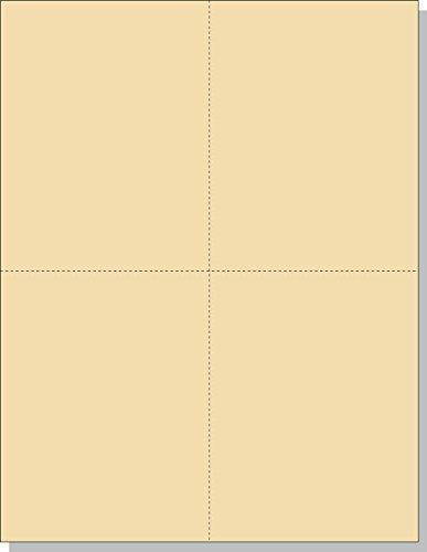 8-1/2" x 11" Laser/Inkjet Postcards 4 Per Page, (4-1/4" x 5-1/2" Each Card) 50 Sheets / 200 Manila Cards