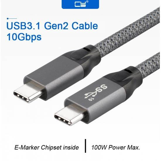 Cablecc 1.5M 10Gbps USB-C USB 3.1 Type C Gen2 Male to Male Data Video 100W Cable with E-marker for Tablet & Phone & Laptop