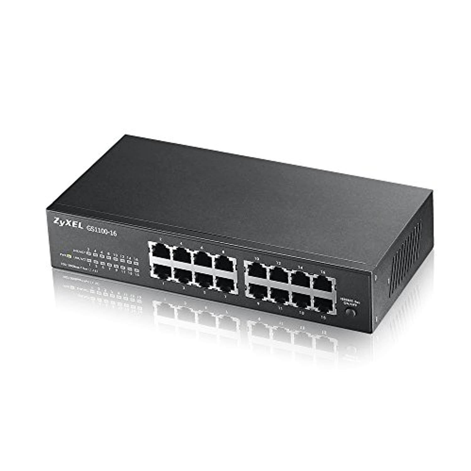 zyxel gs1100-16 16 port gigabit unmanaged switch