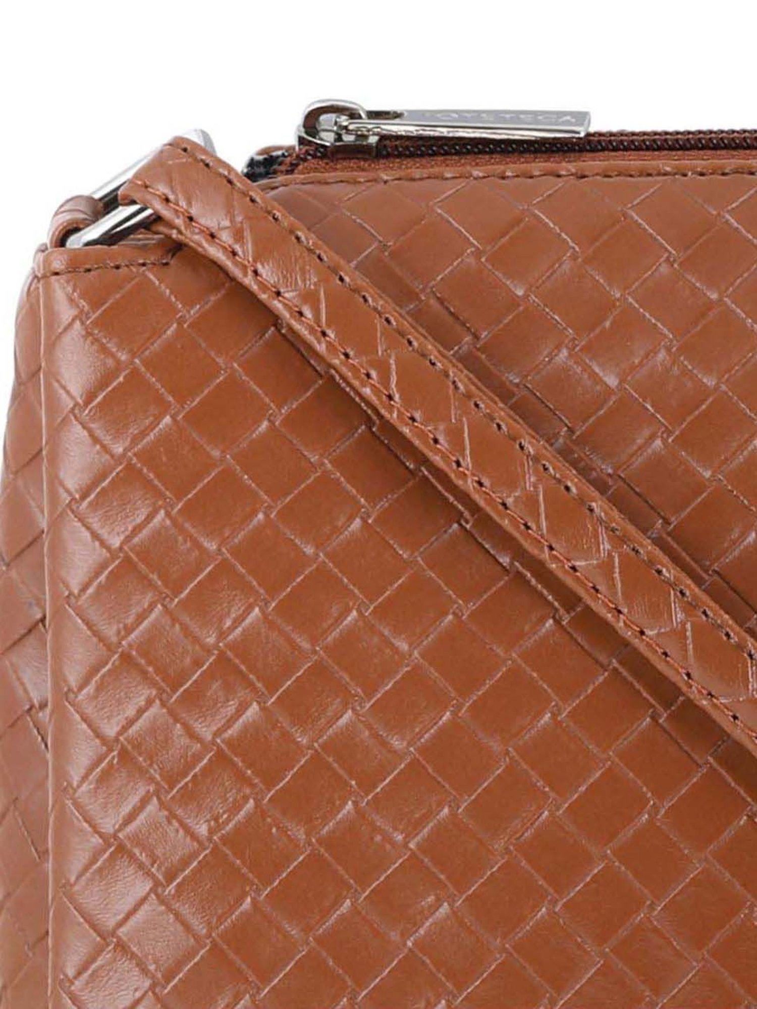 Toteteca Tan Textured Medium Sling Handbag