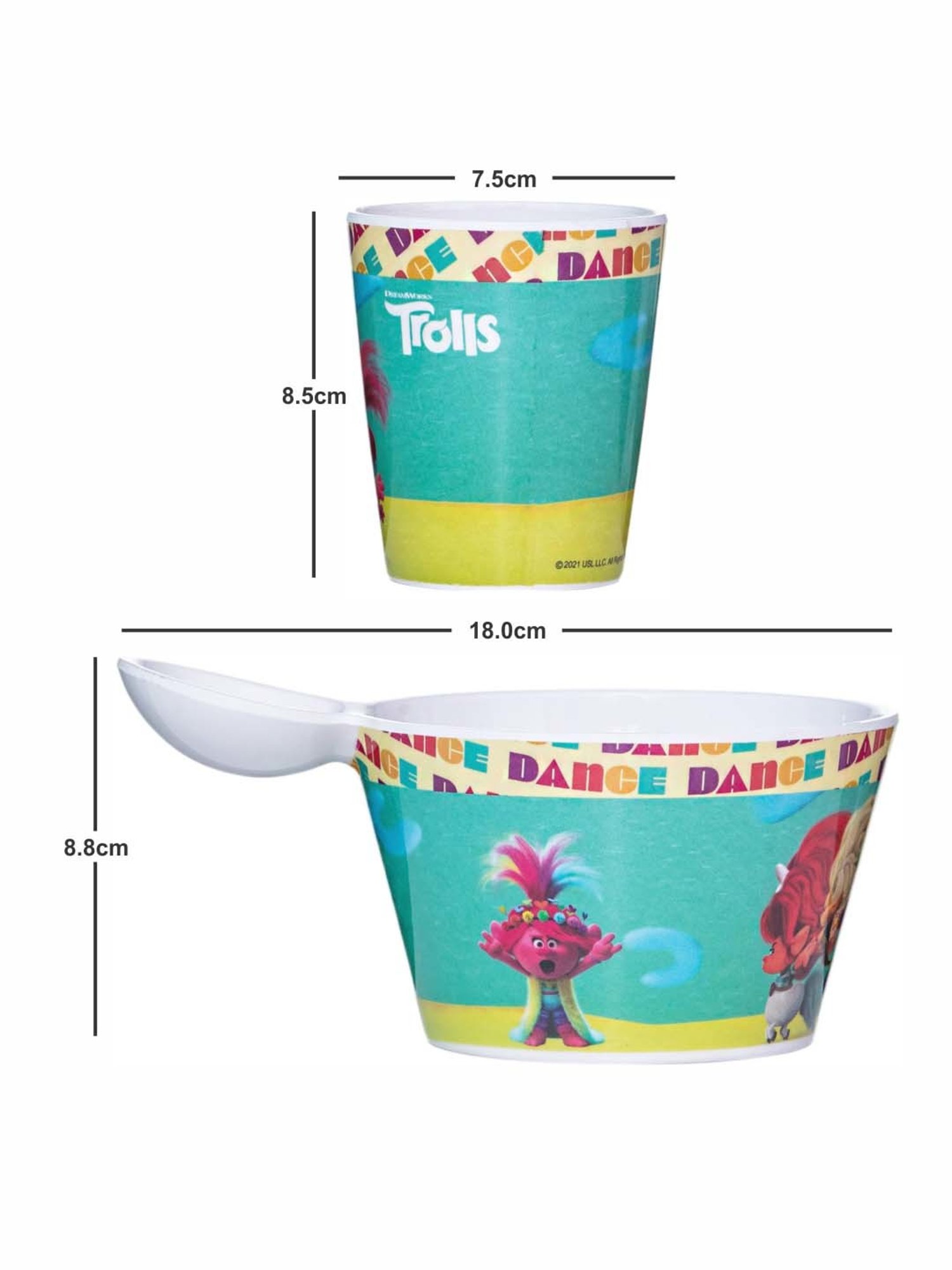 Servewell Trolls Melamine Fries Dip Bowl - Set of 2