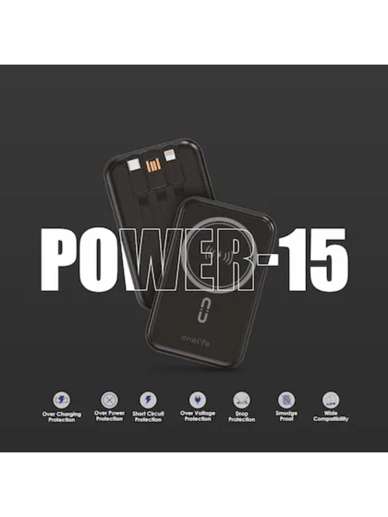 Onelife Power 15, 15W Magnetic Magsafe Wireless (Black)