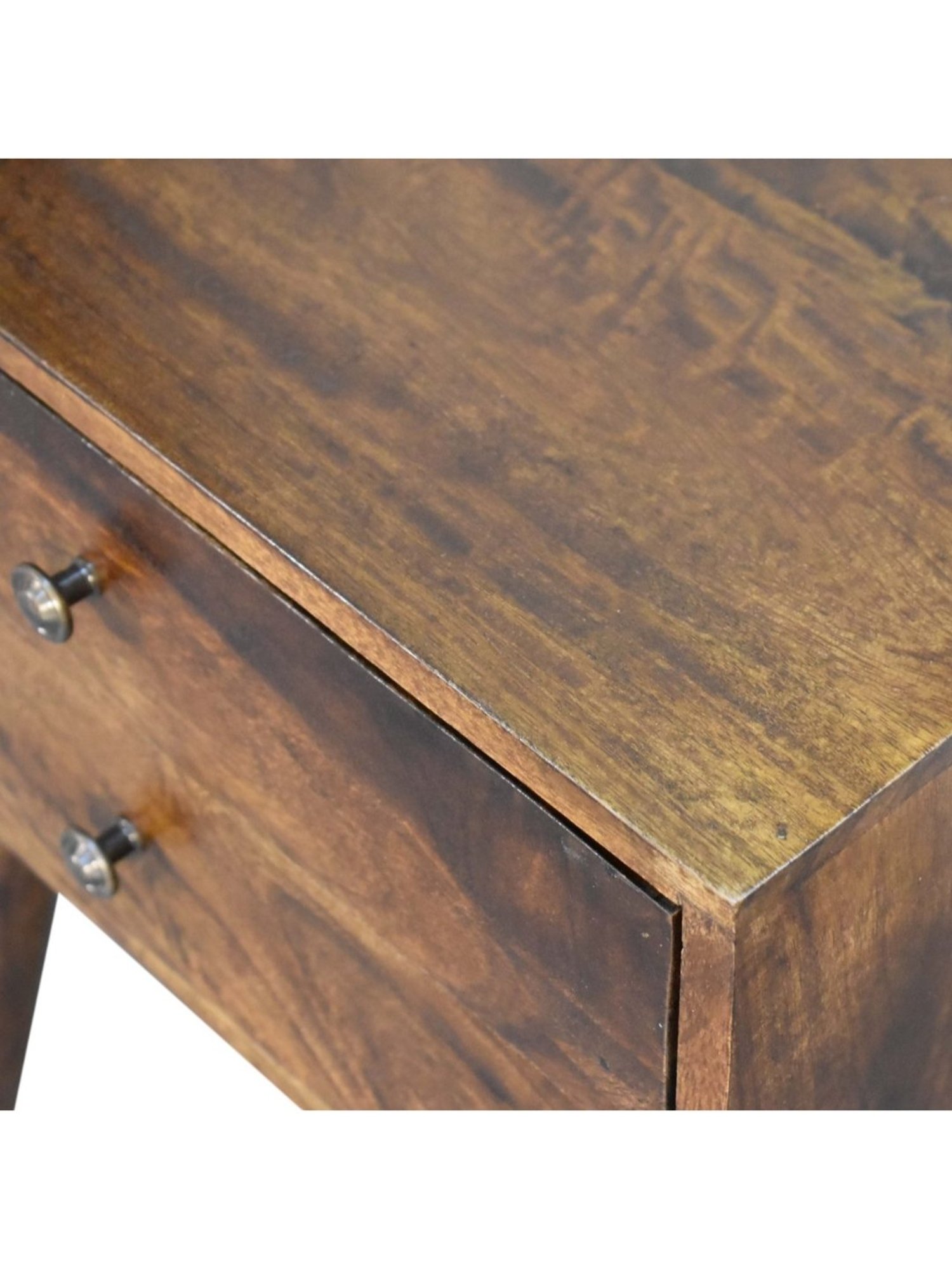Ikiriya Avina Solid Dark Brown Wood End Table